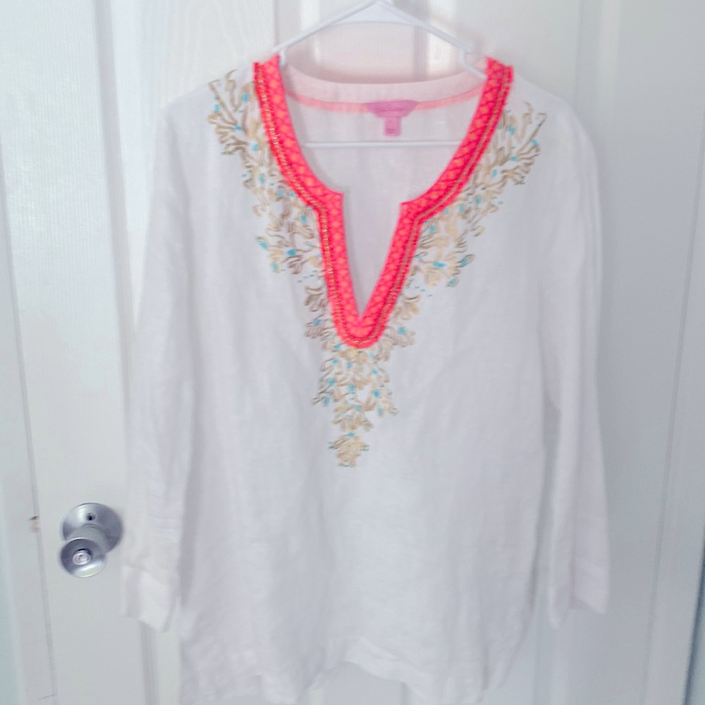 Lilly Pulitzer linen tunic. Size L